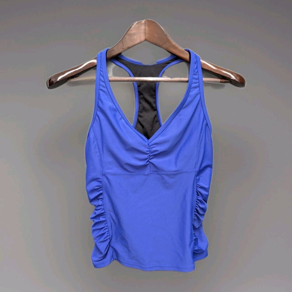 Speedo Tankini Active Racerback Sport Swimsuit Royal Blue Sz 10